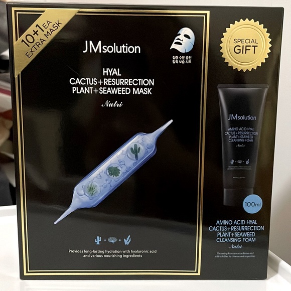 JMsolution Hyal Cactus + Resurrection Plant + Seaweed Mask & Cleansing F… - Picture 1 of 4